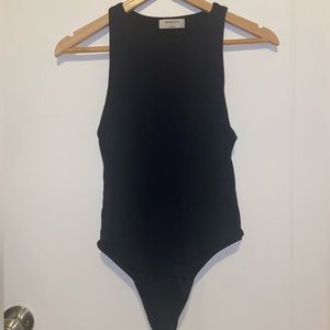 ARITZIA Black High Neck Halter Bodysuit